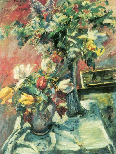 Seringen en tulpen door Lovis Corinth